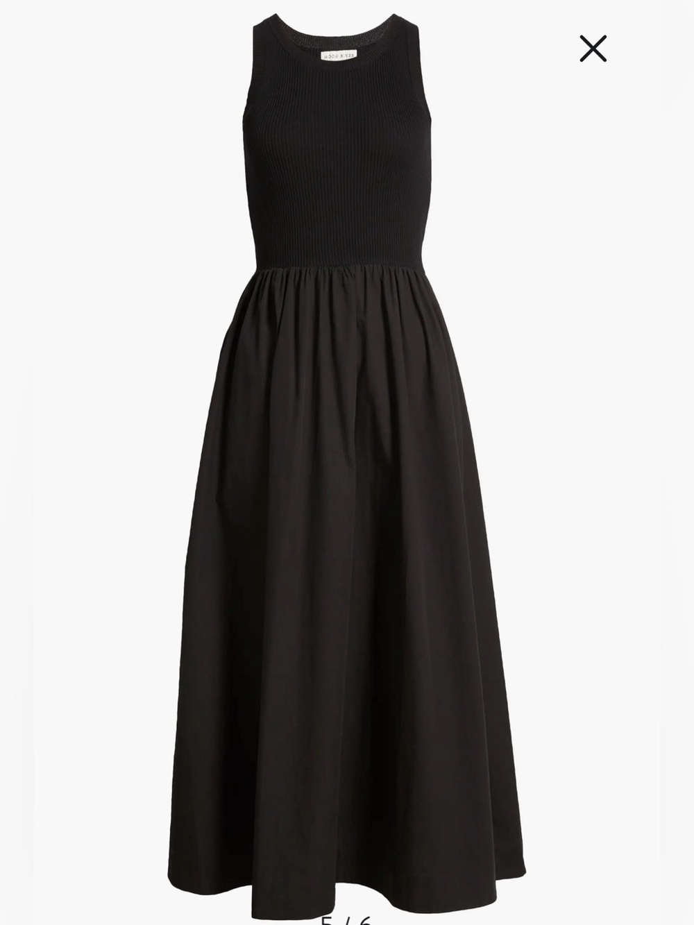 Moon River Black Ribbed Sleeveless Maxi
